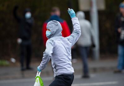 Youths clash with police in west Belfast after days of rioting by loyalists in Northern Ireland. EPA