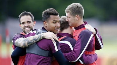 England U21 players Danny Ings, Liam Moore and John Stones shown on Tuesday at training ahead of the U21 Euros. Carl Recine / Action Images / Reuters