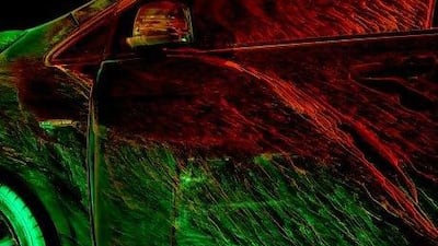 The colourful effects of the novel paint job.