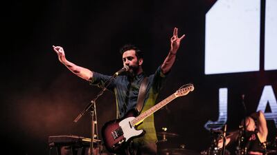 Jadal frontman Mahmoud Radaideh soaks in the adoration. Victor Besa for The National