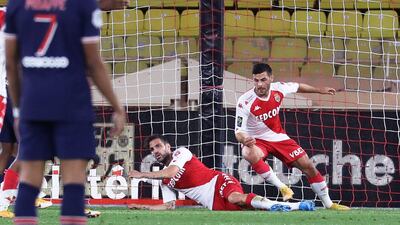 Kevin Volland celebrates after scoring his second goal. AFP