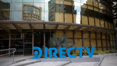 A DirectTV logo identifies the company's headquarters in Caracas, Venezuela, Friday, May 22, 2020. AP