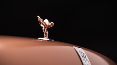 The Spirit of Ecstasy figurine in rose gold.