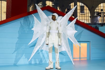 For his final collection for Louis Vuitton, the late creative director Virgil Abloh envisioned a look with angel wings for autumn/winter 2022. Reuters