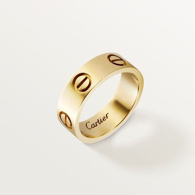 Love ring in yellow gold, Dh7,450, Cartier. Photo: Cartier