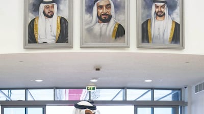 Sheikh Mohamed bin Zayed receives King Abdullah II at Al Bateen Airport. Mohamed Al Hammadi / Ministry of Presidential Affairs