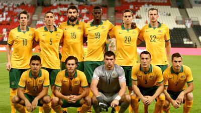 The Socceroos team pose for a picture ahead of the international friendly between the UAE and Australia at Mohamed Bin Zayed Stadium on October 10, 2014 in Abu Dhabi, United Arab Emirates. Warren Little/Getty Images