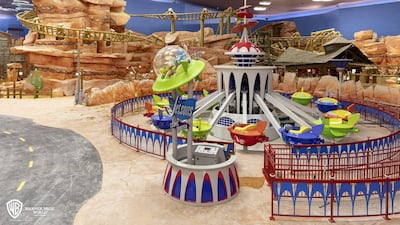 Dynamite Gulch, featuring a Jetsons-themed ride. Courtesy Warner Bros. World Abu Dhabi