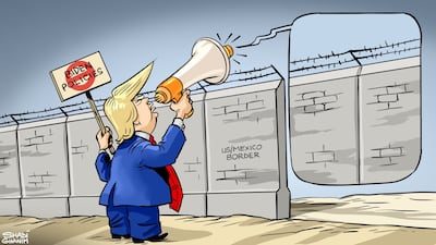 Our cartoonist's take on Donald Trump's visit to the US-Mexico border to criticise Joe Biden's policies
