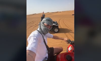 Callum said he was looking forward to enjoying some sun and activities in Dubai. Photo: @thatonecal / TikTok