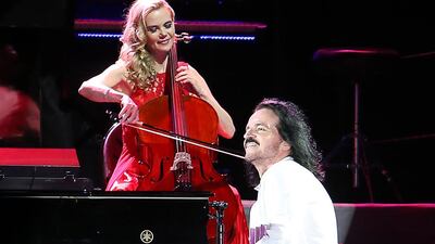 ABU DHABI, UNITED ARAB EMIRATES – Sept 29, 2016: Yanni performing at the Du Forum on Yas Island in Abu Dhabi. (Pawan Singh / The National)