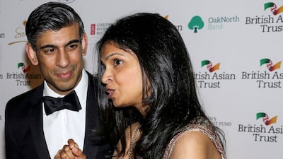 Prime Minsiter Rishi Sunak and his wife Akshata Murty. Reuters