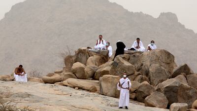 Vaccinated pilgrims performing Hajj.