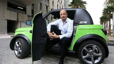 For Michael Kraemer, a lawyer at Taylor Wessing, driving an electric car is one way of doing things in a green way. Satish Kumar / The National