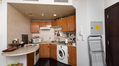 The kitchen has plenty of storage