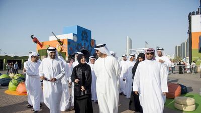 Sheikh Hamed bin Zayed Al Nahyan, Chairman of Crown Prince Court - Abu Dhabi and Executive Council Member attend the opening of Innovator 2015. Rashed Al Mansouri / Crown Prince Court - Abu Dhabi