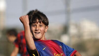 Palestinian Lionel Messi lookalike Ahmad Salaymah. Thomas Coex / AFP