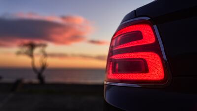 The signature B on the Azure's rear light