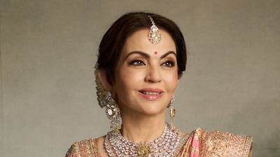 Nita Ambani's combined items from her personal collection with updates for the occasion, including solitaire bun diamonds. Photo: Kantilal Chhotalal / Instagram
