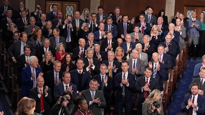 House Republicans applaud the election of Donald Trump as his election victory was certified on Monday. AP