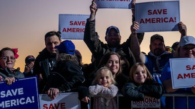 Texans at the Save America rally earlier this year. AFP