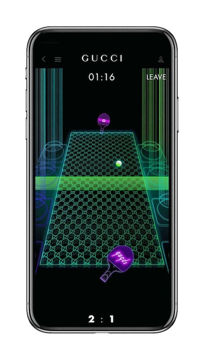 Gucci Arcade, a new section on the brand’s app featuring games that incorporate “house characters”. Courtesy Gucci