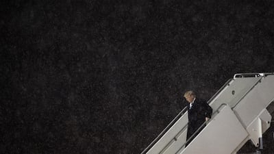 President-elect Donald Trump arrives in Grand Rapids, Michigan, earlier this month on his victory tour across the United States. Drew Angerer / Getty Images.