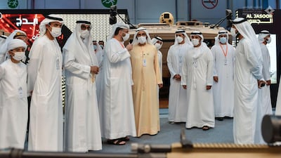 Sheikh Mohammed bin Rashid, Vice President and Ruler of Dubai, visits Idex on Thursday. Courtesy: Dubai Media Office