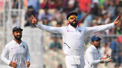 Under Virat Kohli, India have secured four successive wins by an innings in Test cricket. AFP