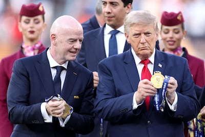 Fifa president Gianni Infantino and US President Donald Trump at the World Cup final. AFP