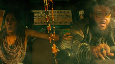 Sarah Shahi, left, and Mo Amer also star in the film.