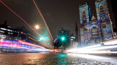 'The Light of the Spirit Chapter 2' by Patrice Warrener at Westminster Abbey, part of the Lumiere London festival of light 2018