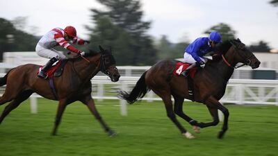 Sharestan had not raced since last year but Kieren Fallon had no problems winning the Group 3 Brigadier Gerard Stakes race from Sheikhzayedroad at the Sandown racecourse in Esher, England. Alan Crowhurst / Getty Images