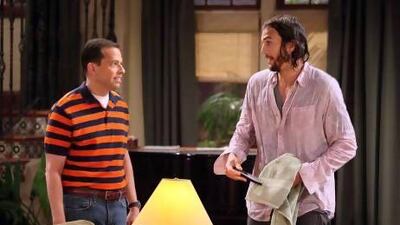 Jon Cryer left, and Ashton Kutcher in Two and a Half Men. Danny Feld / CBS / AP Photo