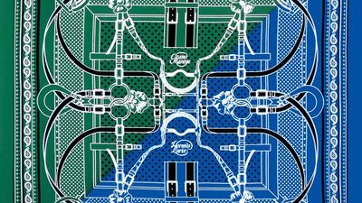Grand Manège bandanna, Dh1,100. Courtesy Hermès