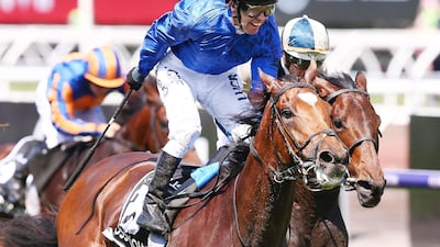 Godolphin's Cross Counter, ridden by jockey Kerrin McEvoy, won the Melbourne Cup. It was the first time Godolphin has ever won the race. Getty Images