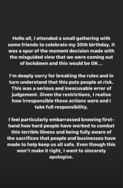 Rita Ora posted a statement to her Instagram Stories. Instagram / Rita Orda