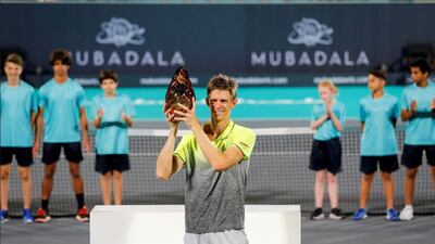 Kevin Anderson beat Spain's Roberto Bautista Agut in the final to win the 2017 Mubadala World Tennis Championshiup. Courtesy Flash Entertainment
