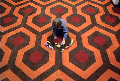 A carpet that resembles the Apollo 11 launch pad.