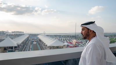Sheikh Hamdan bin Zayed, Ruler’s Representative in Al Dhafra Region, at Shams Tower. Photo: Abdulla Al Junaibi / Ministry of Presidential Affairs