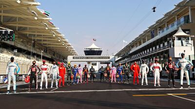 Drivers on the starting grid ahead of the race. AFP