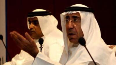 Mohammed Youssef, the head of the UAE Journalists Association, gestures during the majlis at the Dubai Press Club, which was held on the first observance of UAE Press Freedom Day.