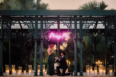 A proposal set up at Melia Dubai