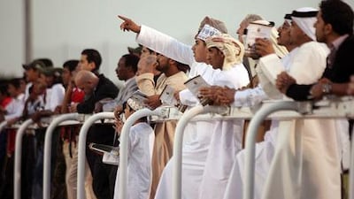 UAE horse racing crowds at Abu Dhabi Equestrian Club. Delores Johnson / The National