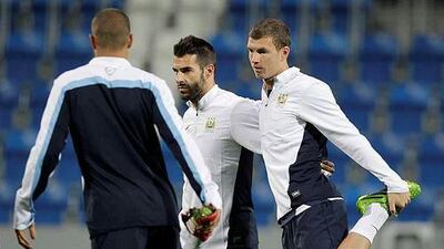 Alvaro Negredo, centre, finds the England's Premier League competition more organised than Spain. David Cerny / Reuters