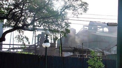 The steel mill in Georgetown, South Carolina, is seen in this photograph taken on Friday. Local residents brought a pollution suit against GS Industries, then operator of the milll, back in 1998 when the company was owned by the company Mitt Romney co-founded, Bain Capital. AP Photo