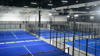 Head Arena in Abu Dhabi features five padel courts. All photos: Khushnum Bhandari / The National