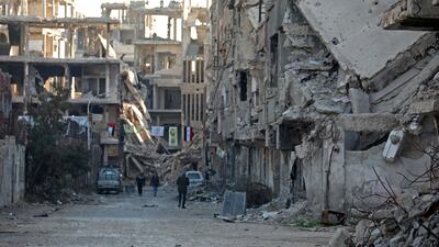 The ravaged Yarmouk camp, south of Syria's capital Damascus. AFP