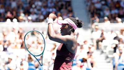 Victoria Mboko celebrates after seeing off Clara Tauson 7-6, 5-7. 6-3 at Melbourne Park. EPA