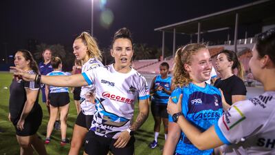Christelene Steinhobel at the rugby fields at Dubai Sports City during Dubai Sharks training.
